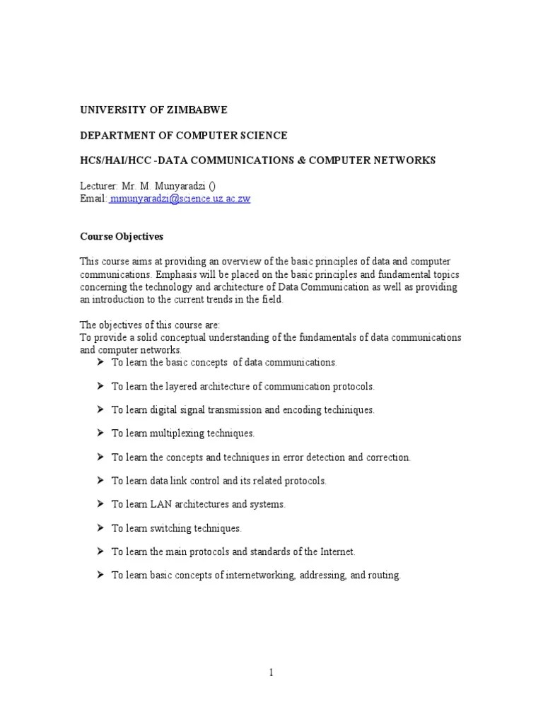 HCS HAI.HCC Course Outline PDF Computer Network Network Topology
