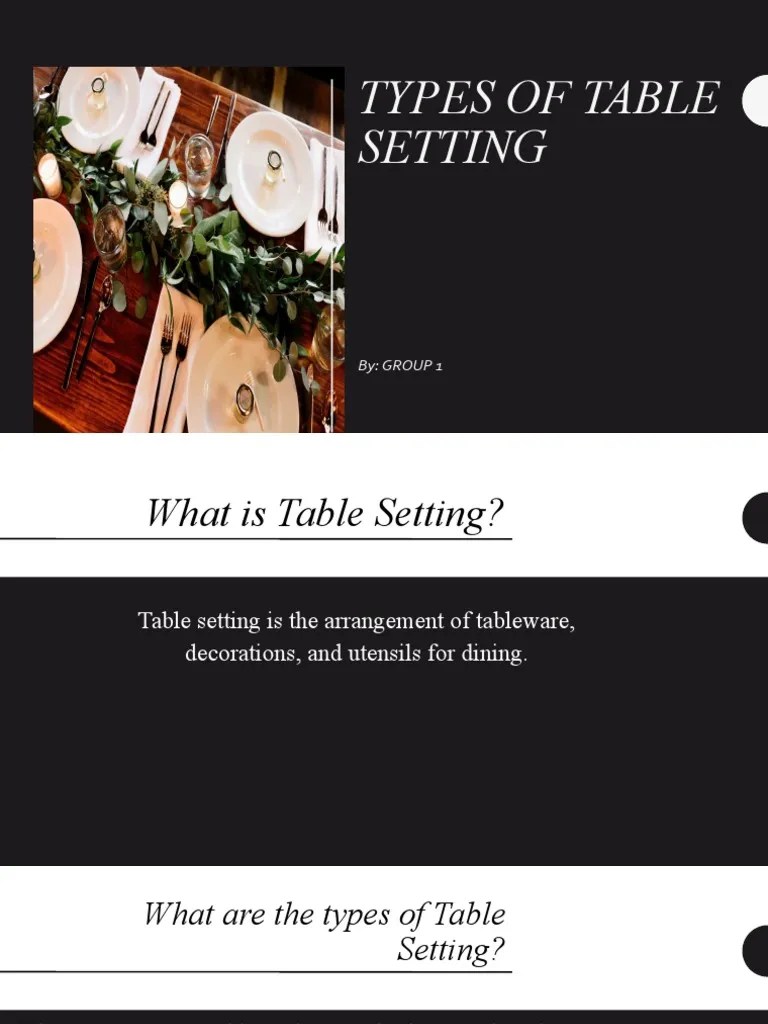 Types of Table Setting PDF