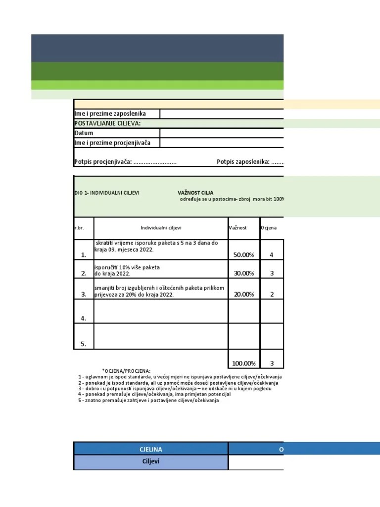 Evaluacijski Obrazac PDF