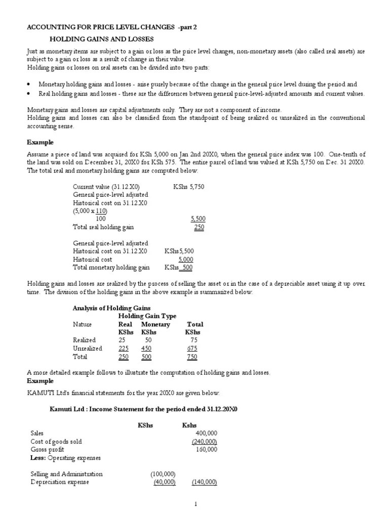 Accounting For Price Level Changes 2 PDF Historical Cost Corporations