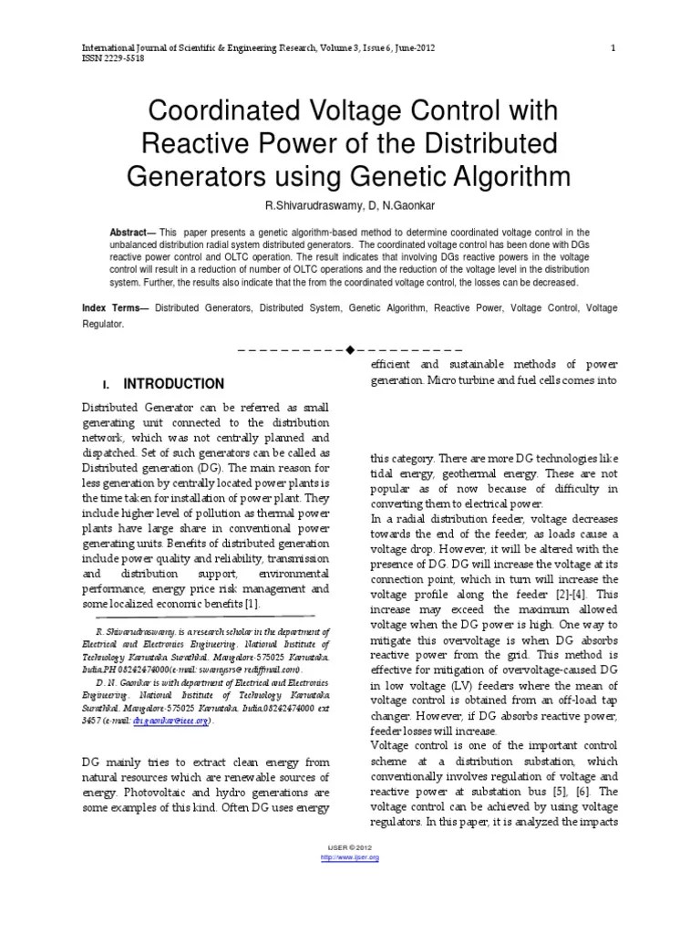 Researchpaper Coordinated Voltage Control With Reactive Power of The Distributed Generators