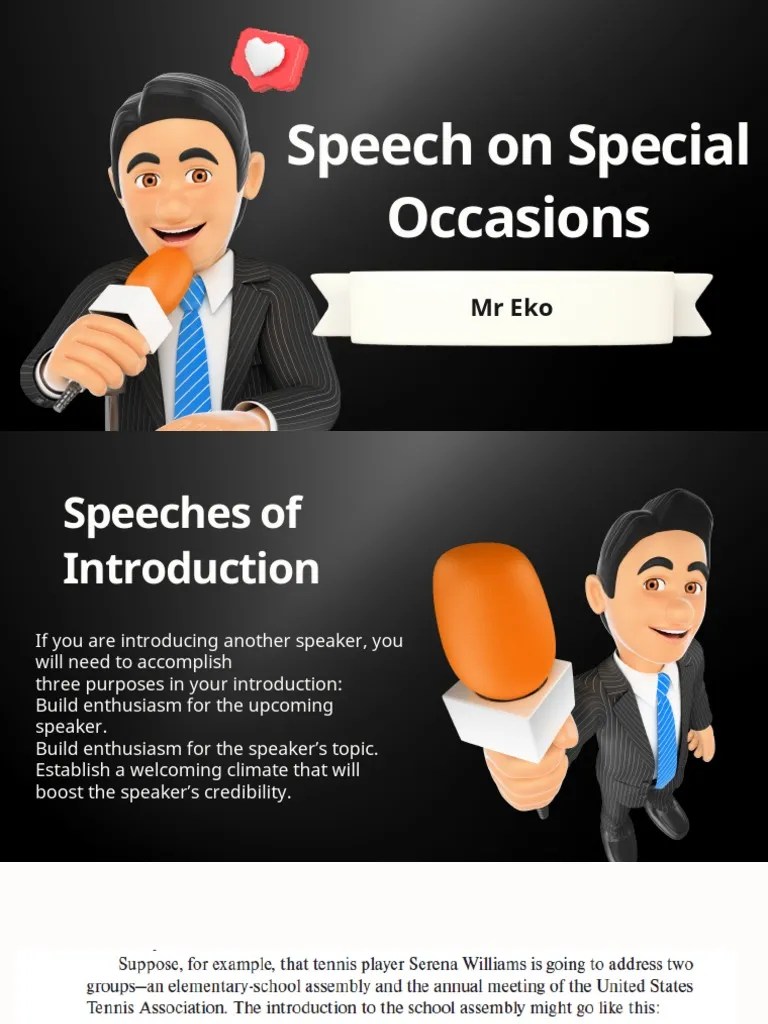 Speech on Special Occasions PDF