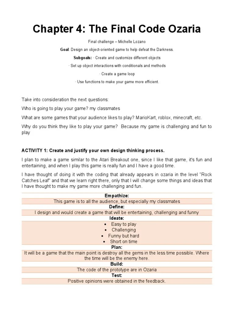 Chapter 4 - Ozaria | PDF | Design Thinking | Computing