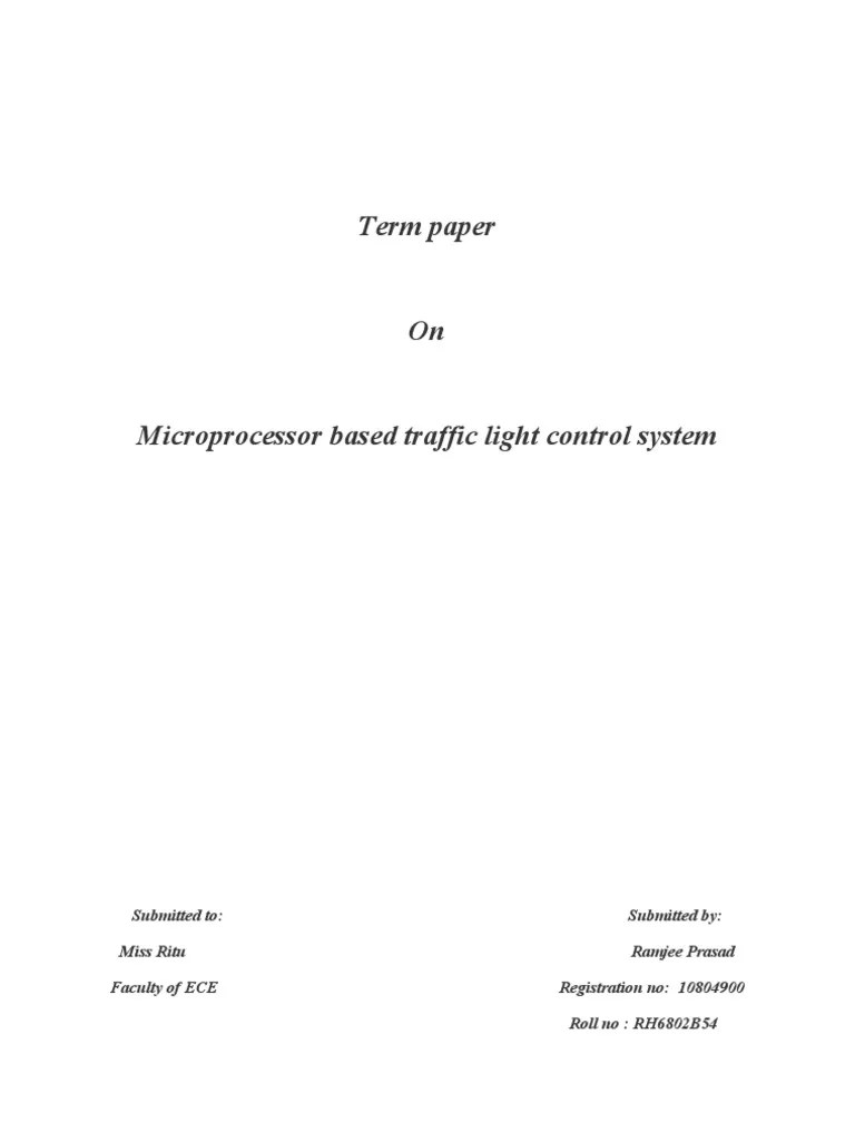 Microprocessor Based Traffic Light Control System PDF