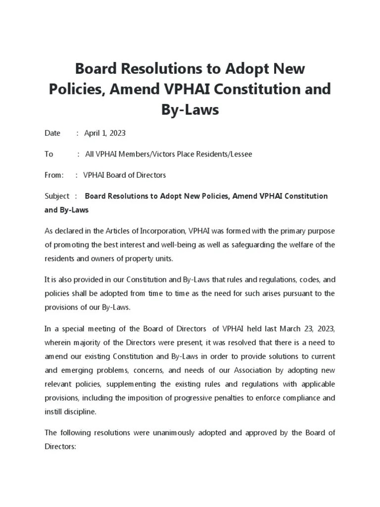 Board Resolutions To Adopt New Policies PDF Lease By Law(05)