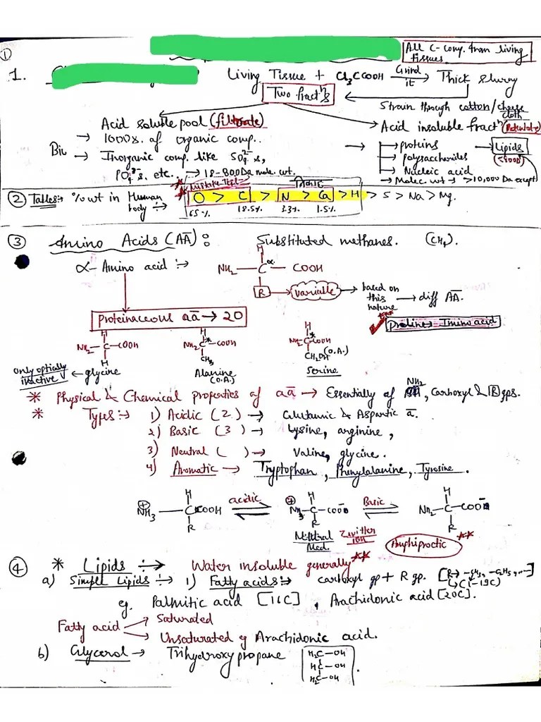Biomolecules full notes PDF