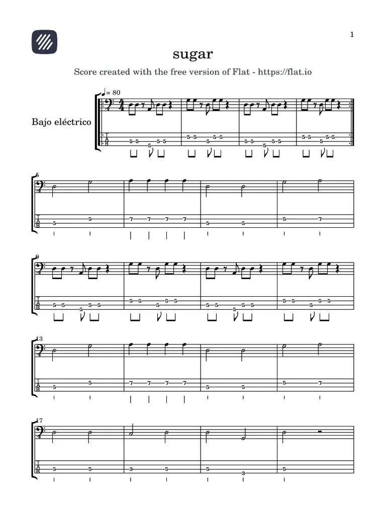 Sugar Bass Tab PDF