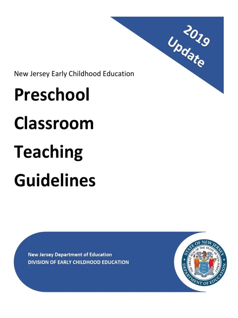 Preschool Classroom Teaching Guidelines 2019 PDF Preschool Learning