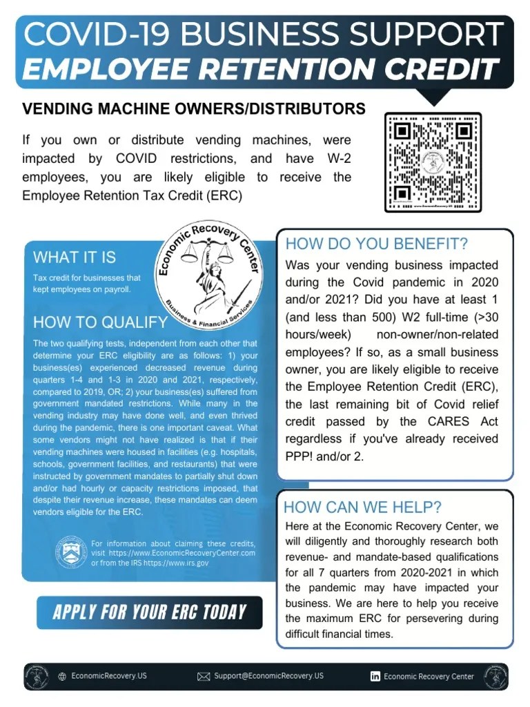 Vending Machine Owners ERC PDF Economy Of The United States
