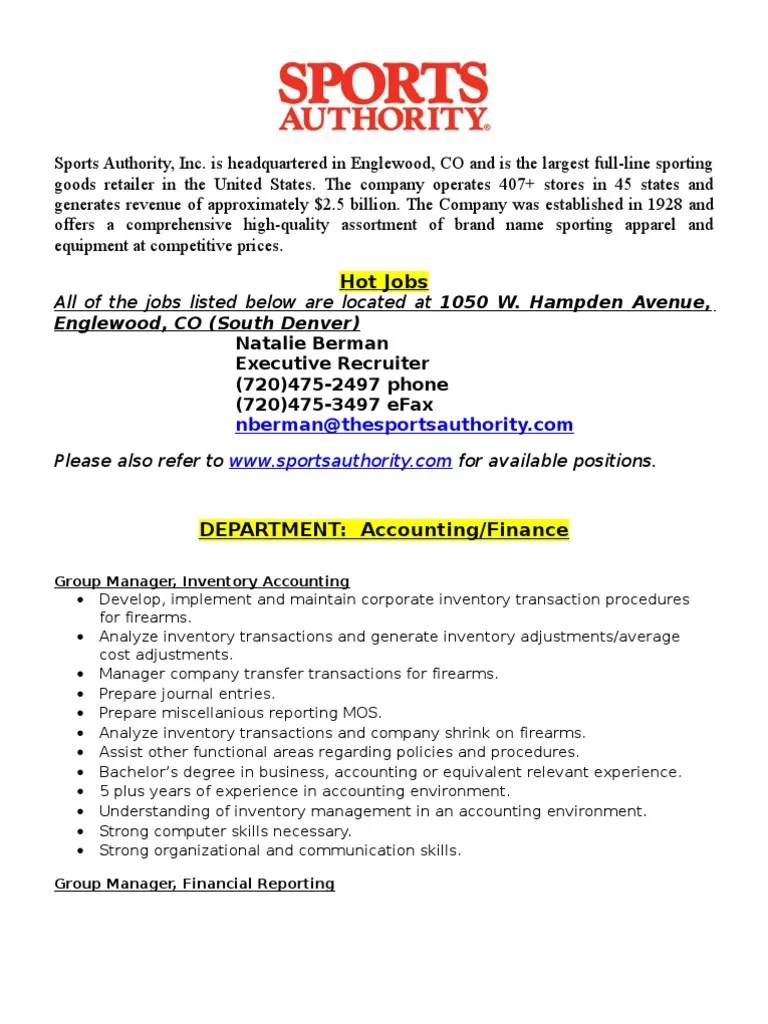 Sports Authority Accounting Payroll Accounting Free 30day Trial