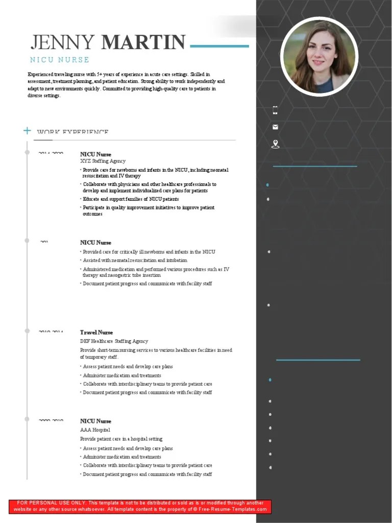 2 NICU Nurse Resume Template PDF Neonatal Intensive Care Unit Nursing