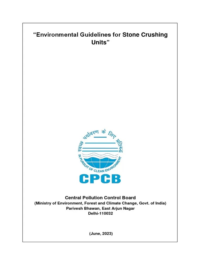 Environmental Guidelines For Stone Crushing PDF Secondary Sector Of