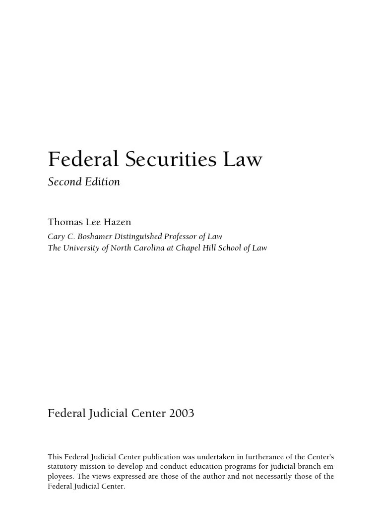 Federal Securities Law Second Edition Securities Regulation In The
