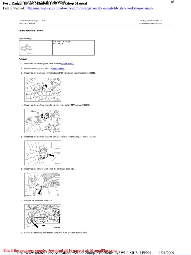 Ford Ranger Intake Manifold 1998 Manual PDF