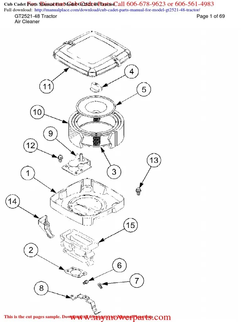 Cub Cadet Parts Manual For Model Gt2521 48 Tractor | PDF | Screw | Switch