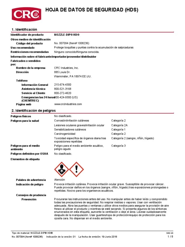 Nozzle Dip PDF Toxicología Agua