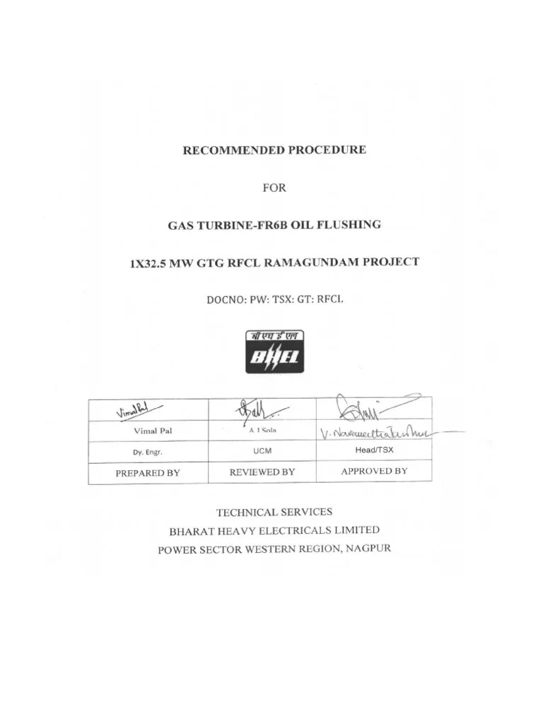 GT Lube Oil Flushing PDF Pump Lubricant