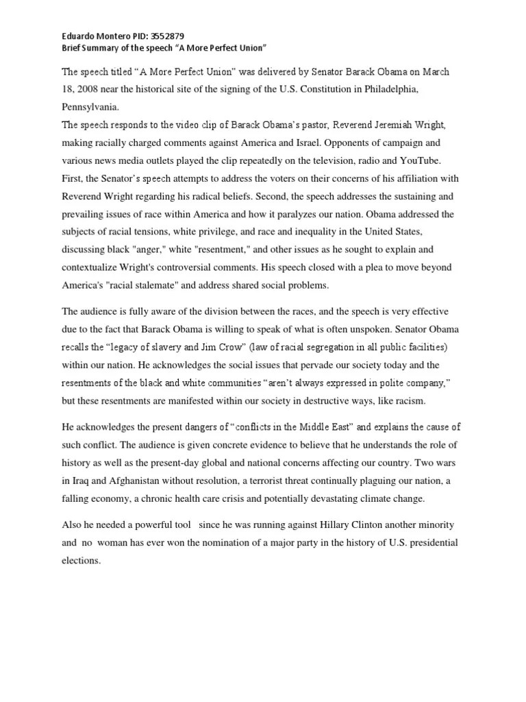 Brief Summary A More Perfect Union PDF Public Sphere Society