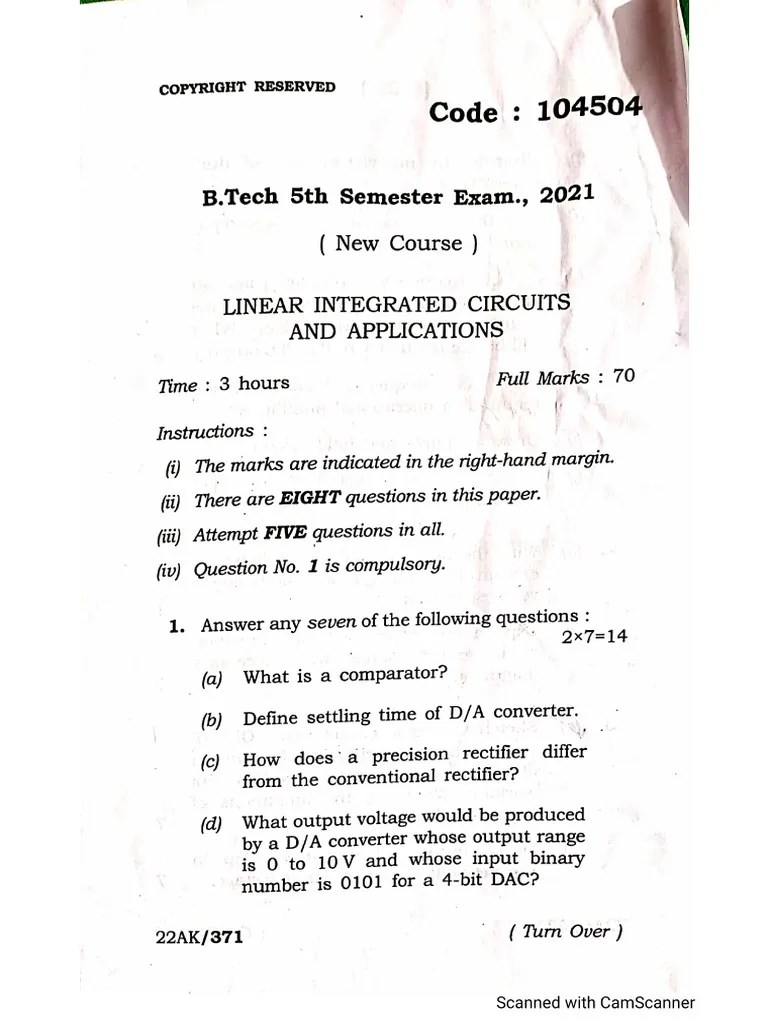 Linear Integrated Circuit and Application PDF