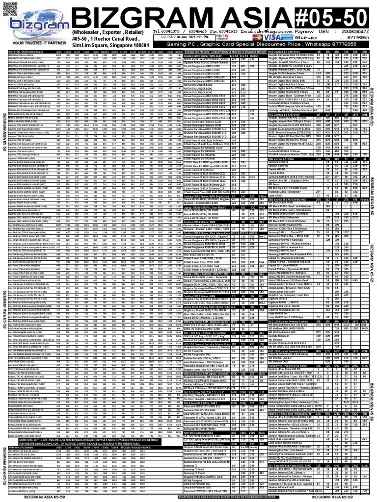 PC Price List Bizgram 705782 PDF Computer Data Office Equipment