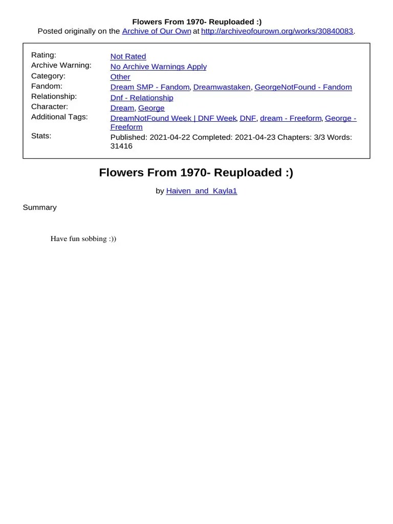 Flowers From 1970 PDF Dream