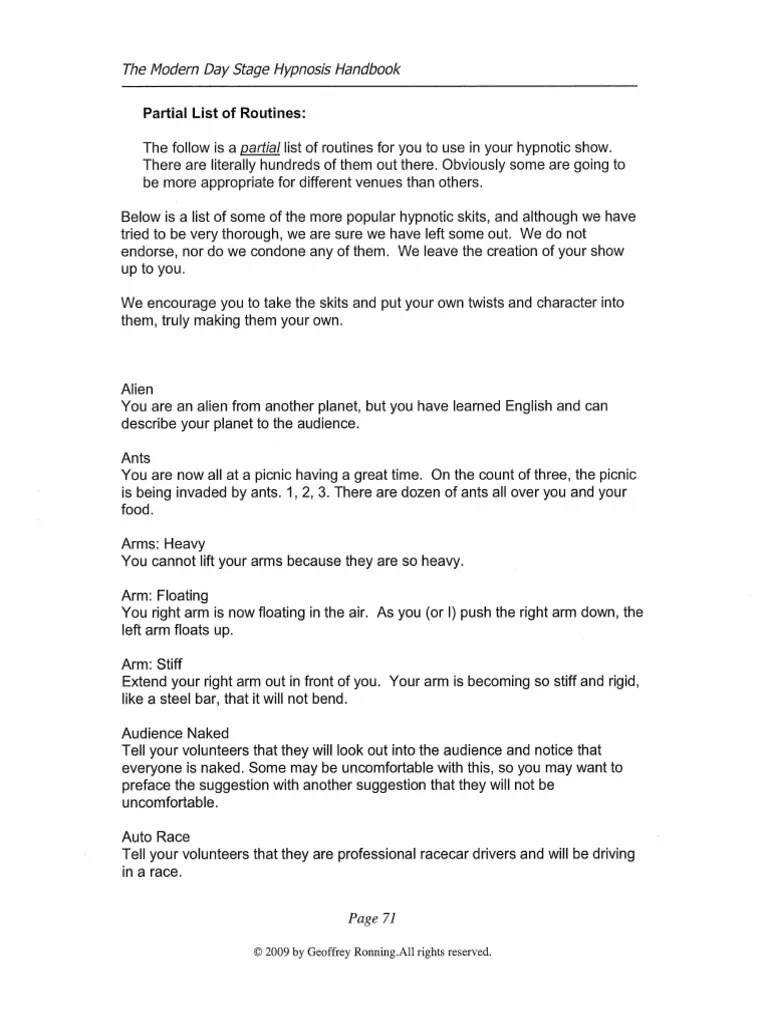 The Modern Day Stage Hypnosis Handbook Volume 2 PDF