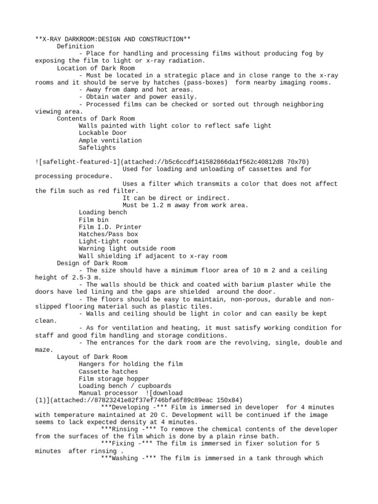 XRay Darkroom Design and Construction PDF Clothes Dryer X Ray