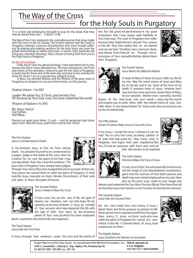 Way of The Cross For The Souls in Purgatory PDF Purgatory Salvation