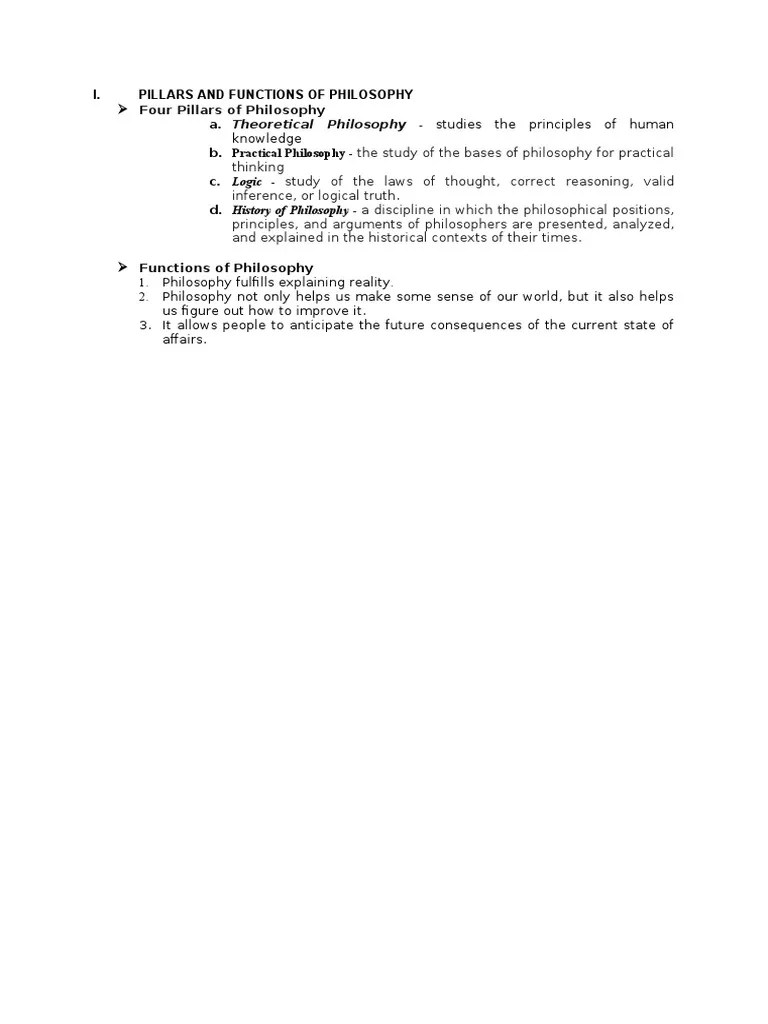 Pillars and Functions of Philosophy PDF
