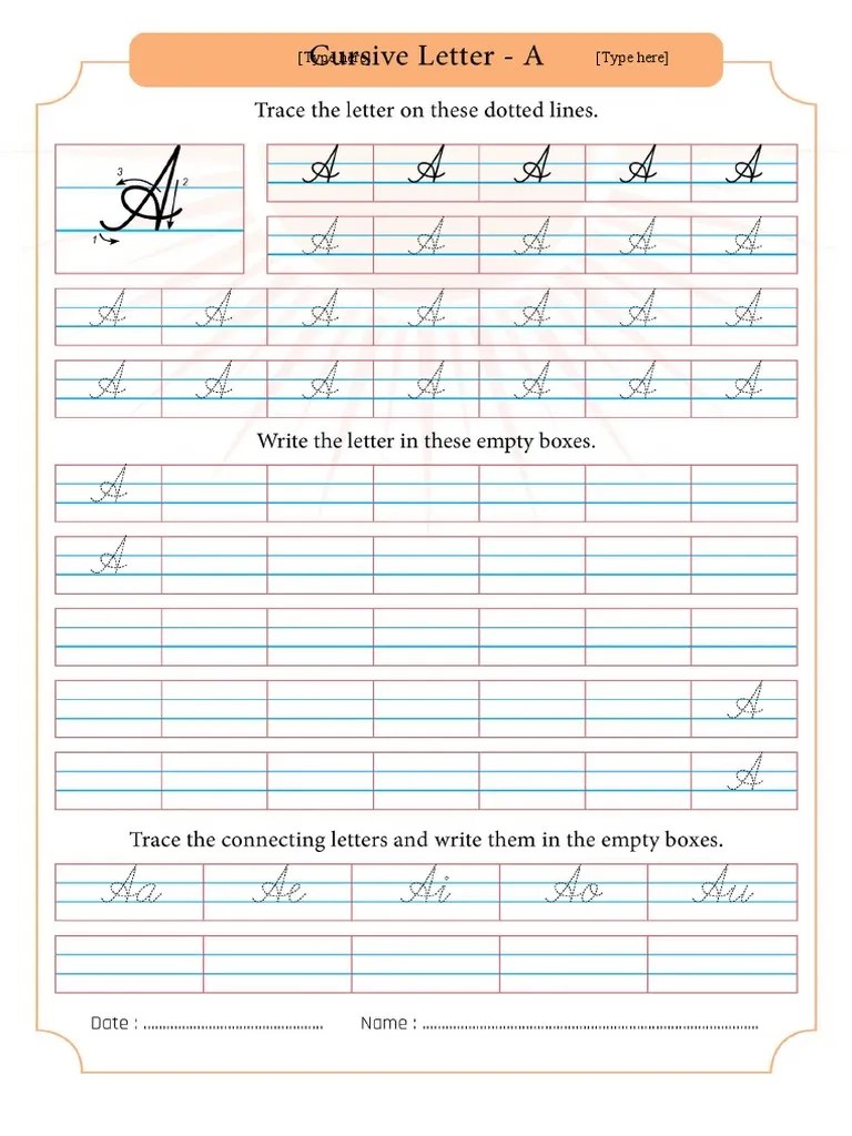 Cursive Capital Letters Worksheet | PDF