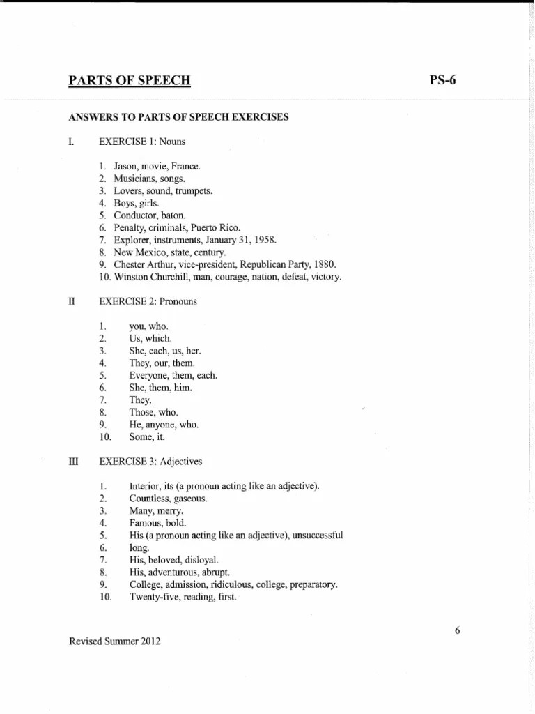 Parts of Speech Key 20xyu3p (1) PDF