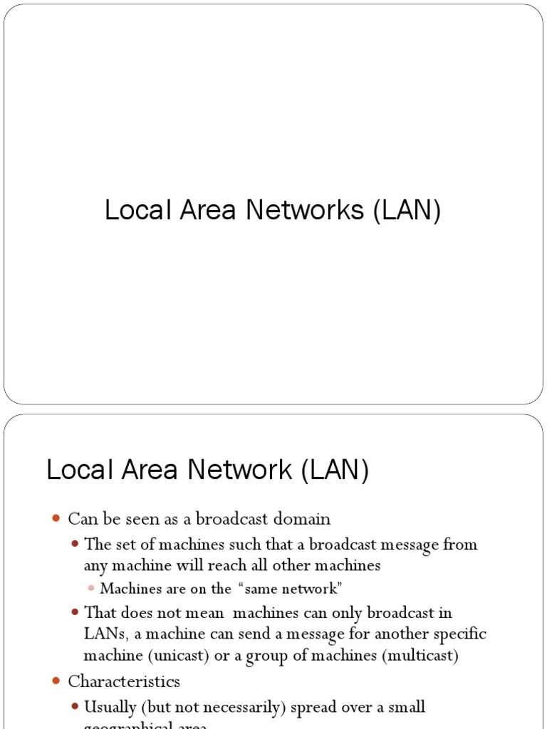 Local Area Networks (LAN) PDF Network Switch