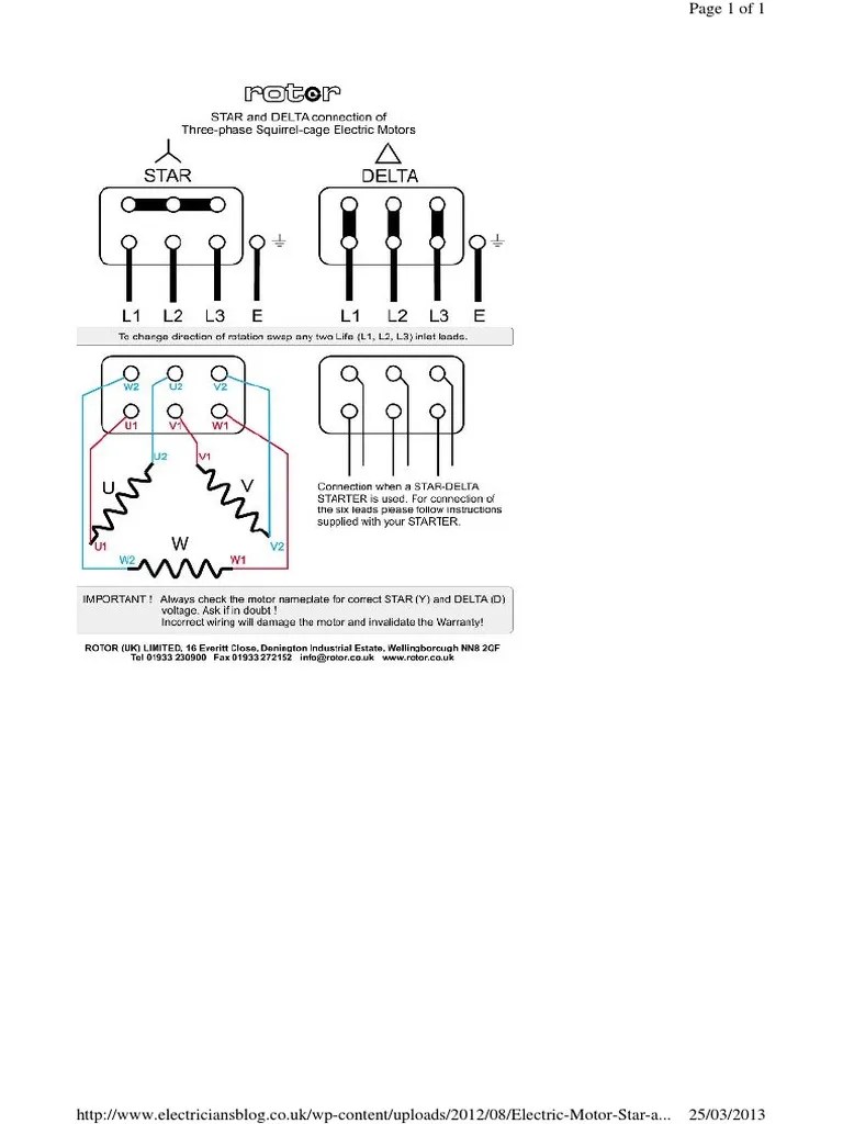 Three Phase Motor Connections | PDF