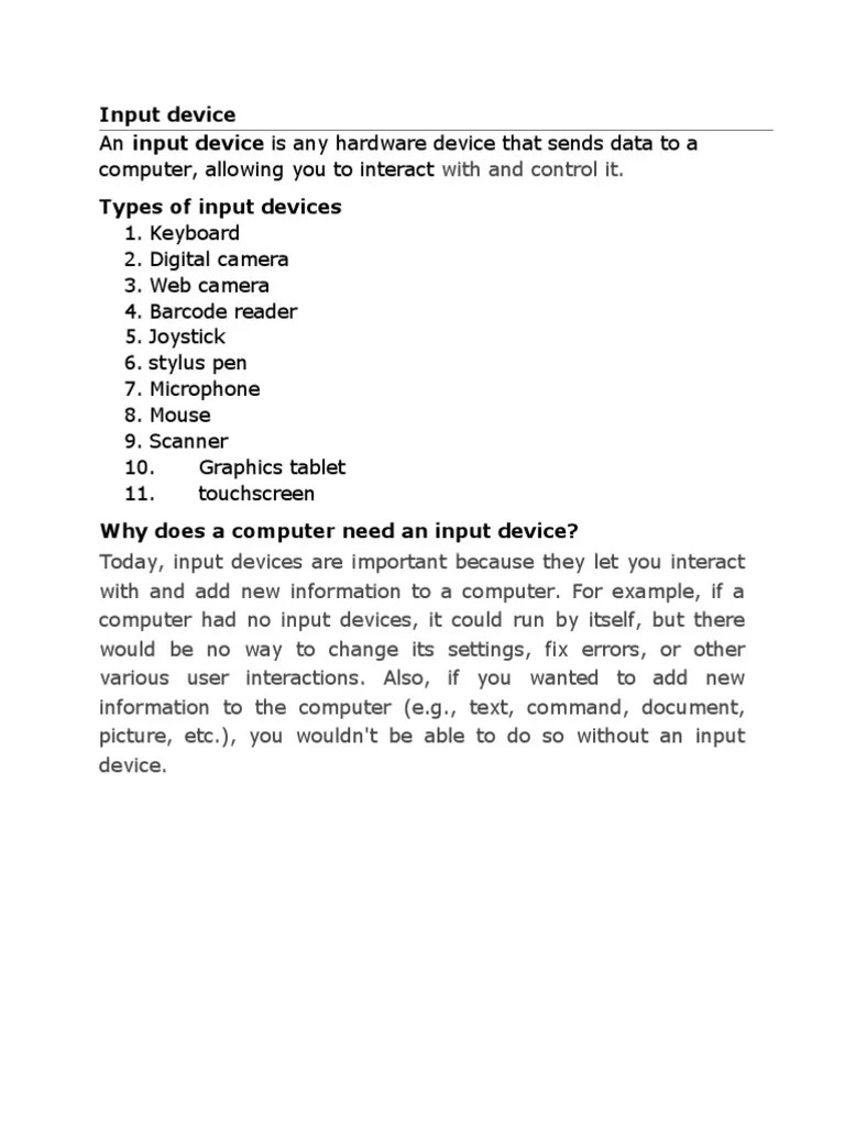 Input Device PDF