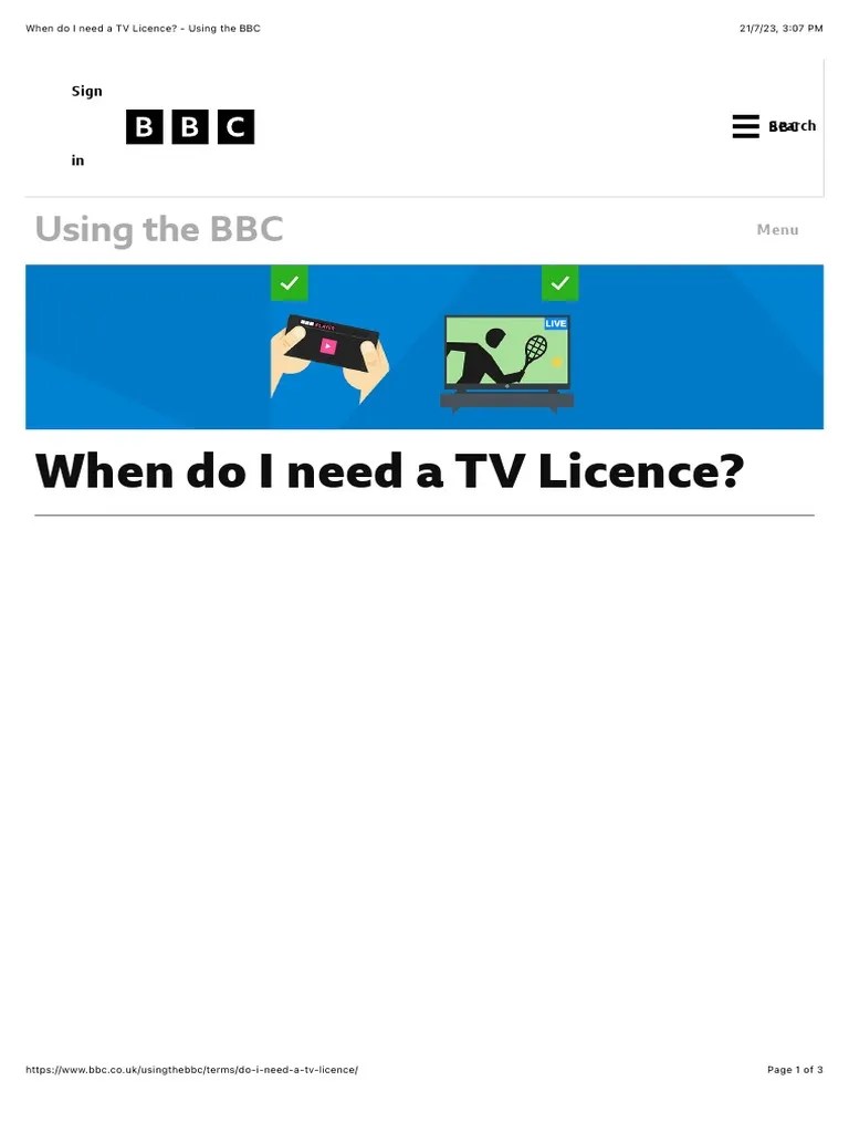 When Do I Need A TV Licence? Using The BBC PDF