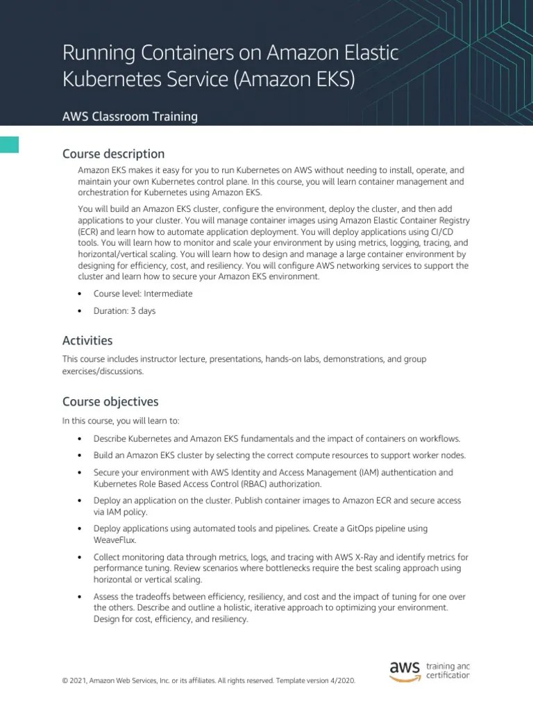 Running Containers On Amazon Elastic Service PDF Amazon
