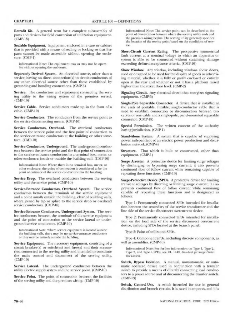 Nfpa 70 2020 (41-50) | PDF