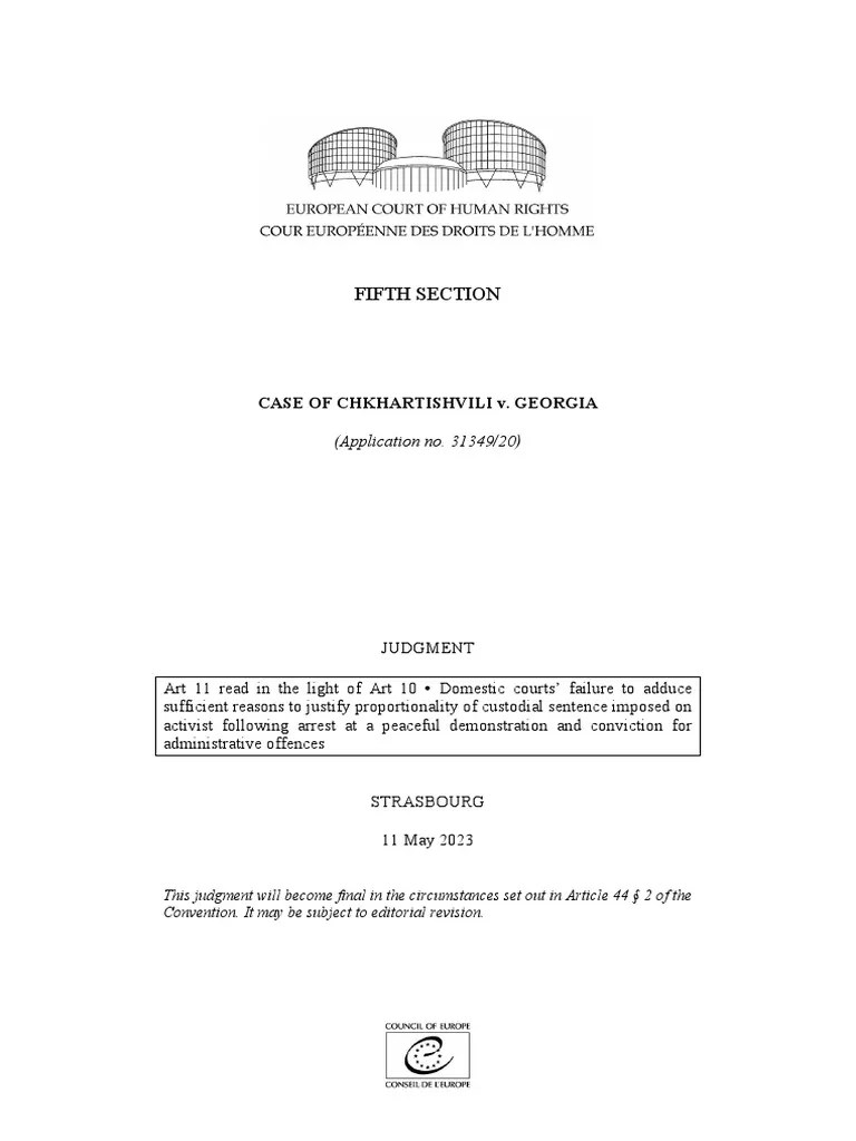 CASE OF CHKHARTISHVILI v. PDF Burden Of Proof (Law