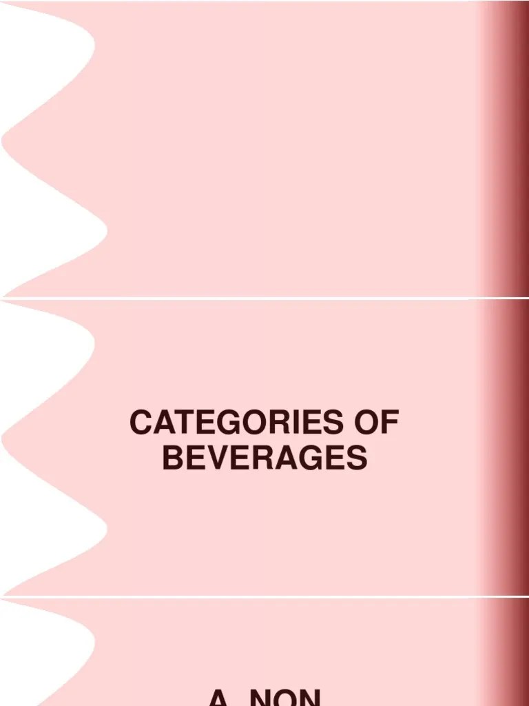 Classification and Categories of Beverages PDF