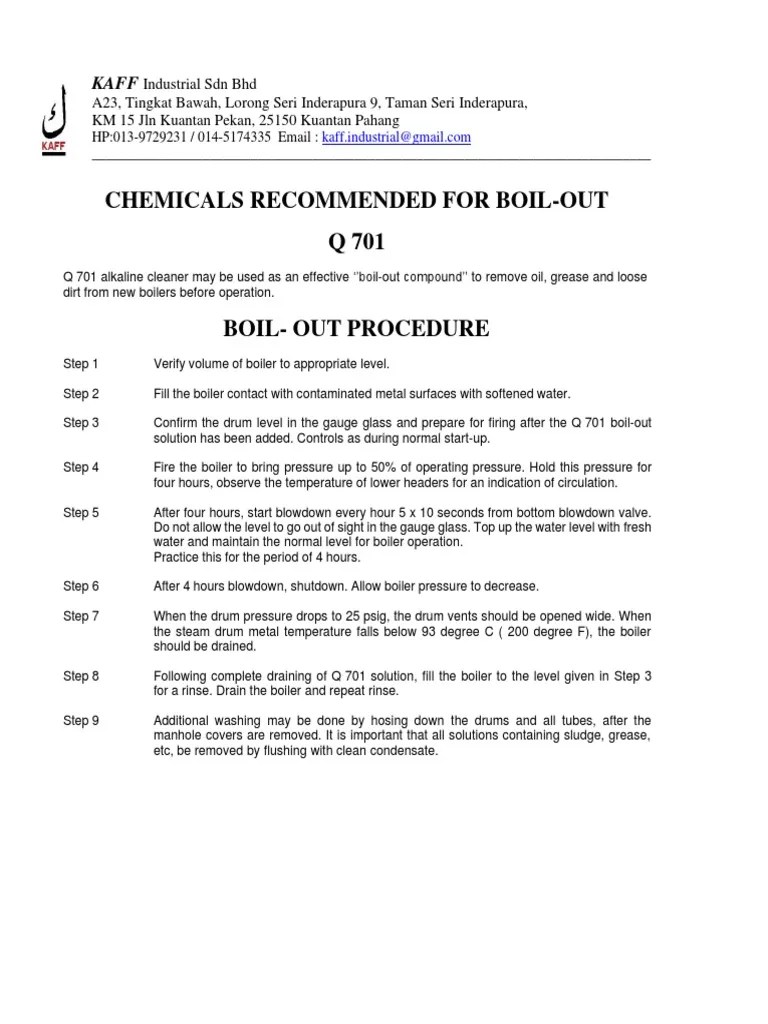 Boiler Boil Out Q 701 Procedure PDF
