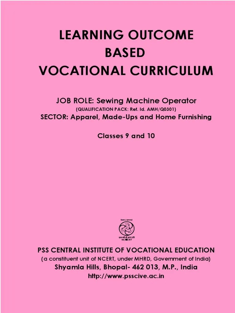 A&MSewing Machine OperatorL1 PDF Educational Assessment Vocational Education