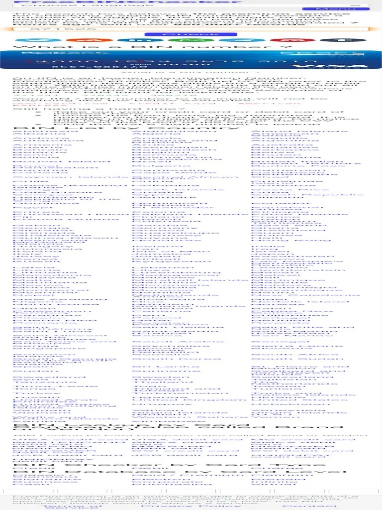 BIN Checker, Online BIN List Lookup From Free BIN Database PDF