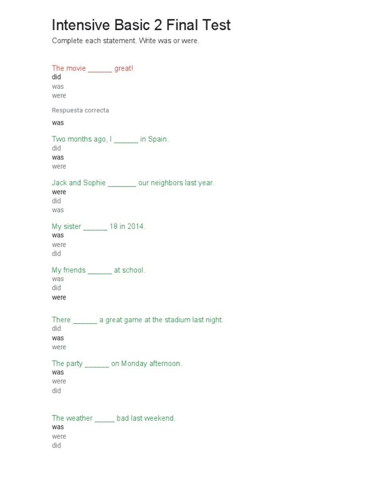 Top Notch 2 Final Test PDF