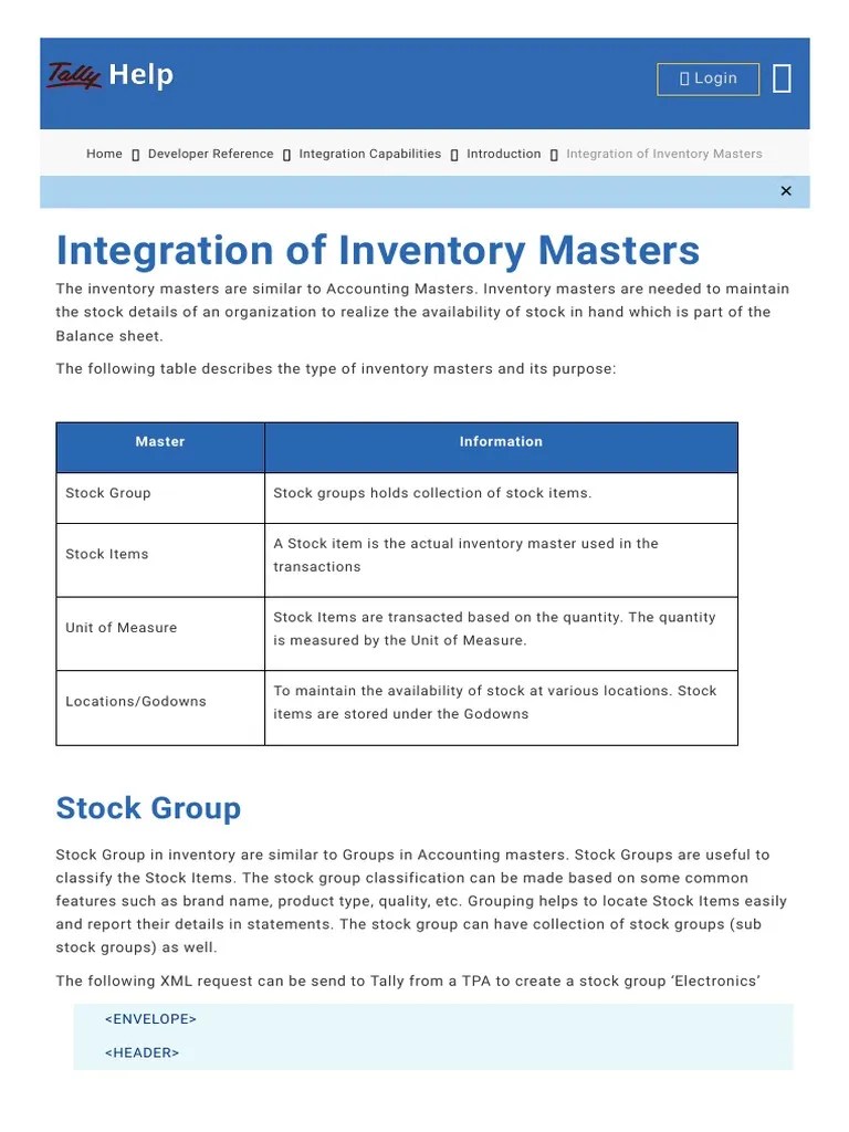 Understanding Integration Inventory Masters PDF Inventory Xml
