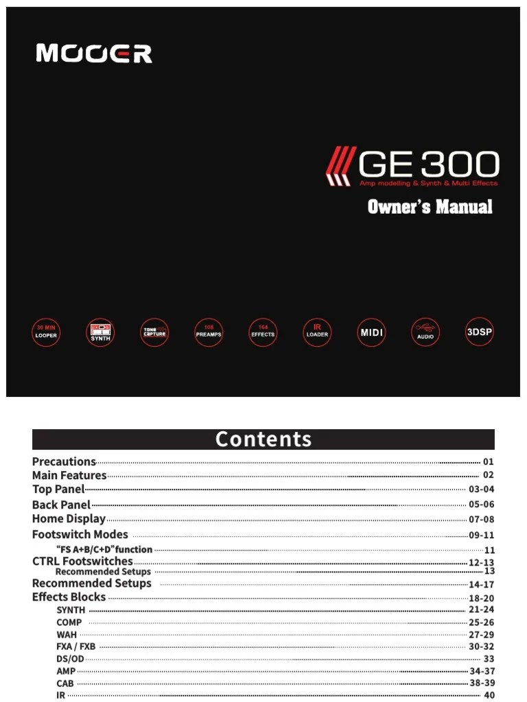 GE300 Manual en | PDF | Amplifier | Equalization (Audio)