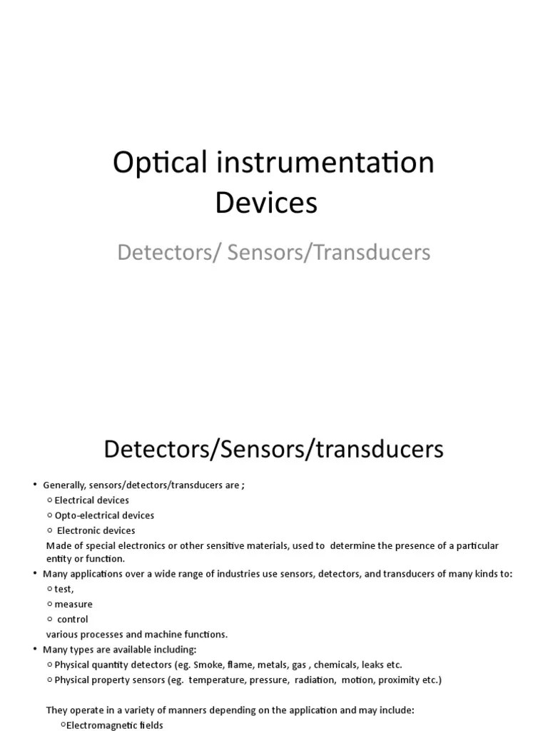 2. Detectors, Sensors, Transducers (1) PDF