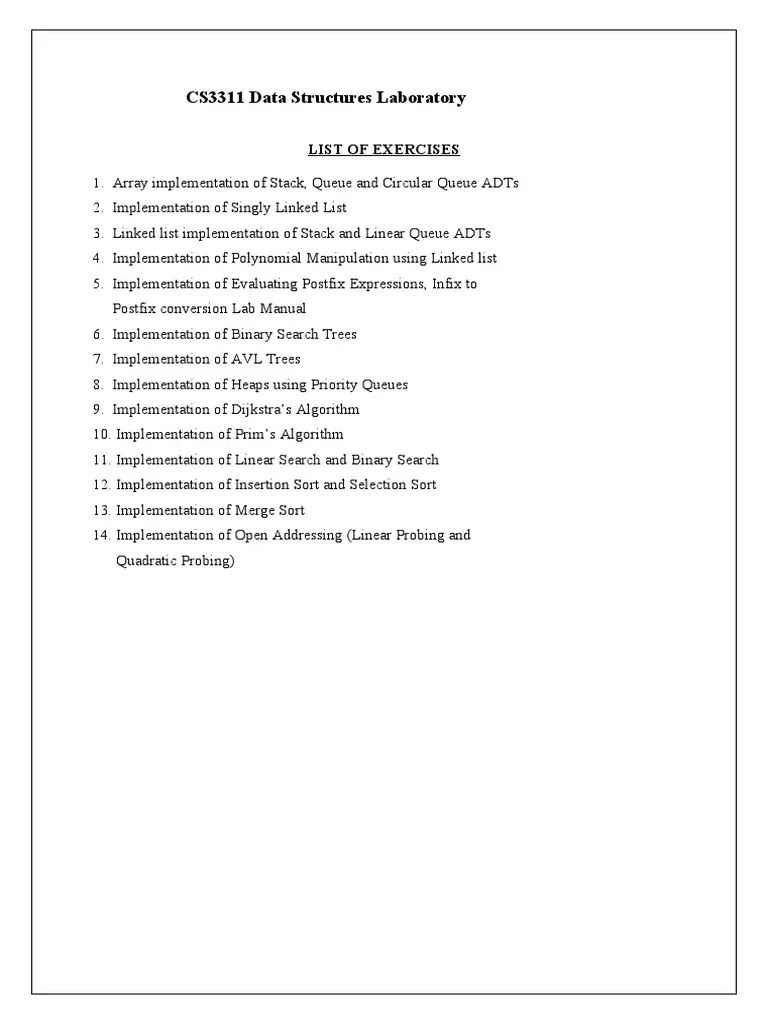 CS3311 Data Structures Lab.R2021 PDF