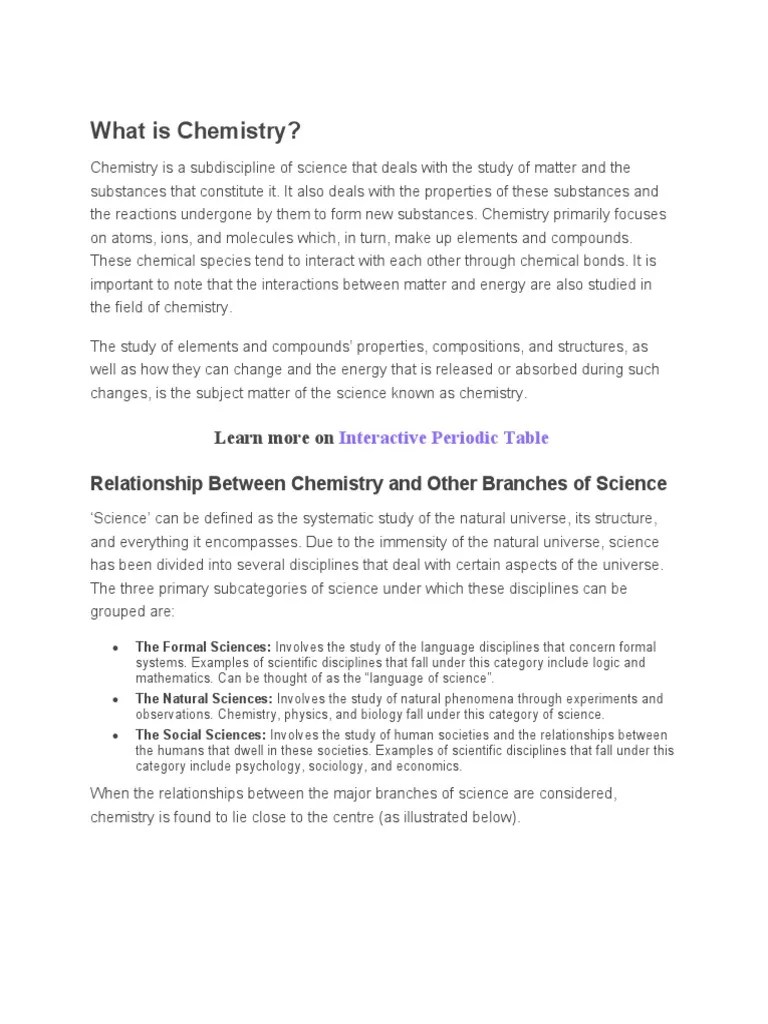 What is Chemistry | PDF