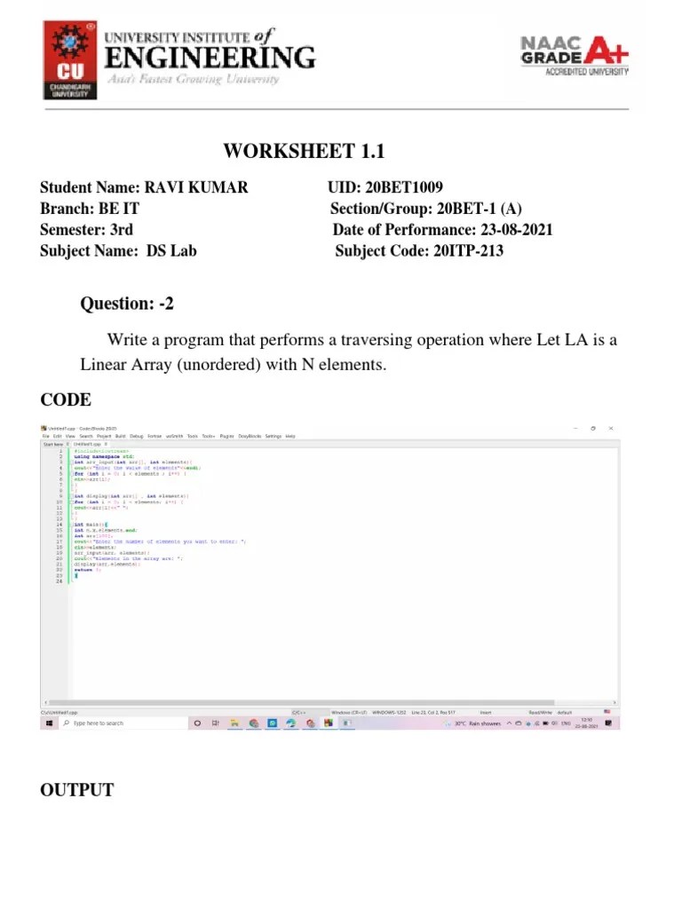 Worksheet 1.1 Qn 2 | PDF