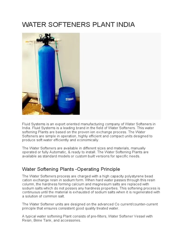 Water Softeners | PDF